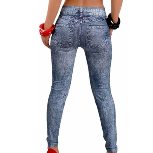 Stretch Plus Denim Faux Jeans