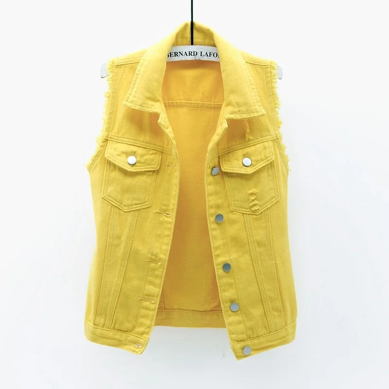 Sleeveless Denim Jacket Vest