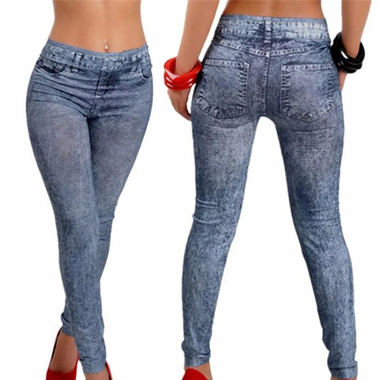 Stretch Plus Denim Faux Jeans