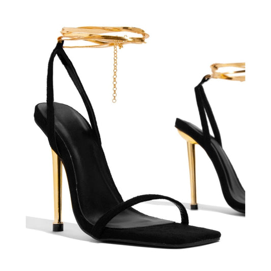 Slingback Elegance - Square Toe Heeled Sandals