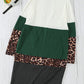 Colorblock Leopard Print Patchwork Knit Cardigan