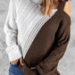 Brown Turtleneck Cold Shoulder Sweater