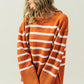 Ribbed Hem Stripe Sweater