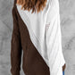 Brown Turtleneck Cold Shoulder Sweater