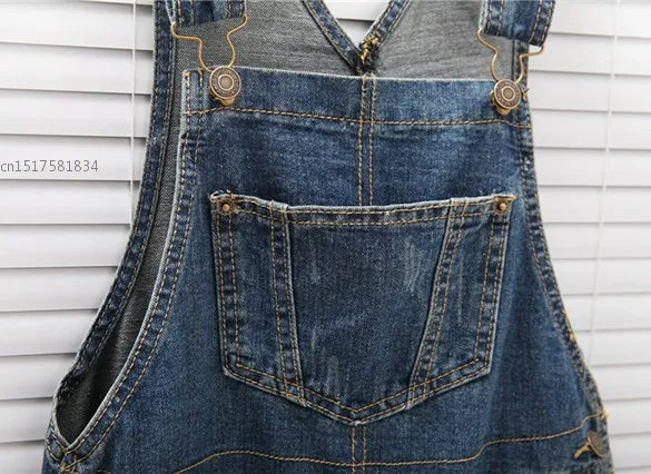 Washed Jeans Denim Casual Hole Jumpsuit Romper Overall