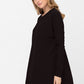 Long Sleeve Waffle Knit Sweater Round Neck Solid Color Pullover Dress