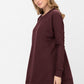 Long Sleeve Waffle Knit Sweater Round Neck Solid Color Pullover Dress