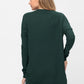 Long Sleeve Waffle Knit Sweater Round Neck Solid Color Pullover Dress