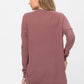 Long Sleeve Waffle Knit Sweater Round Neck Solid Color Pullover Dress