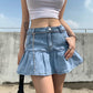 Denim Mini Pleated Skirt