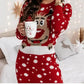 Women Knitted Sweater Dress Long Sleeve Elk Jacquard Red Crochet Pullovers Casual Christmas Style Crew Neck Sexy Vacation Outfit