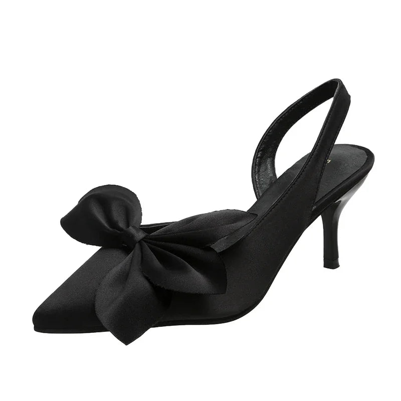 Pointed Toe Shallow High Heels Women Bow