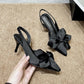 Pointed Toe Shallow High Heels Women Bow