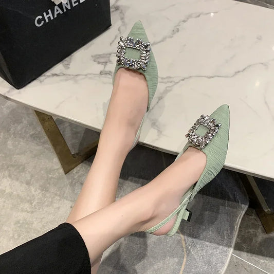 Stiletto Pointed Toe Shallow Mouth Black Heels