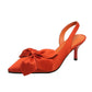 Pointed Toe Shallow High Heels Women Bow