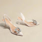 Comfortable Crystal Transparent Solid Color Pointed Toe