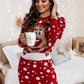 Women Knitted Sweater Dress Long Sleeve Elk Jacquard Red Crochet Pullovers Casual Christmas Style Crew Neck Sexy Vacation Outfit