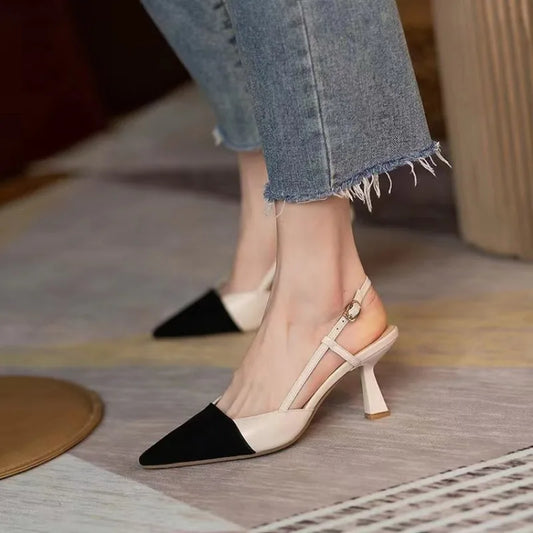 Pointed Thin High Heels One Button