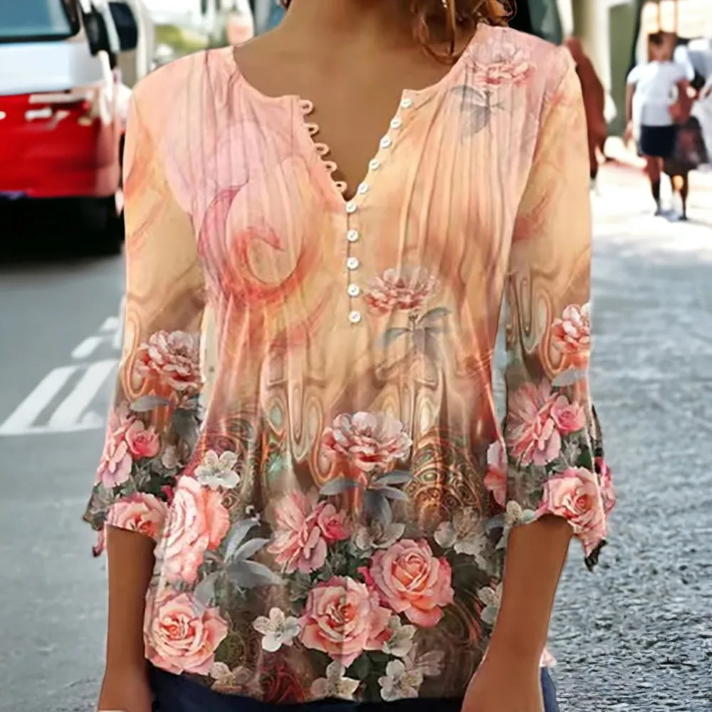 V-Neck Elegant Office Lady Blouses