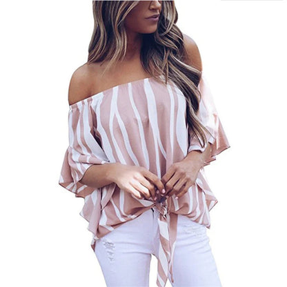 Solid Chiffon Blouse Casual Long Sleeve V Neck