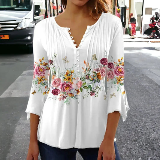 V-Neck Elegant Office Lady Blouses