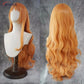 High Quality Adult Nami Cosplay Wig 75cm Long Curly Wavy Orange Heat Resistant Hair + Wig Cap