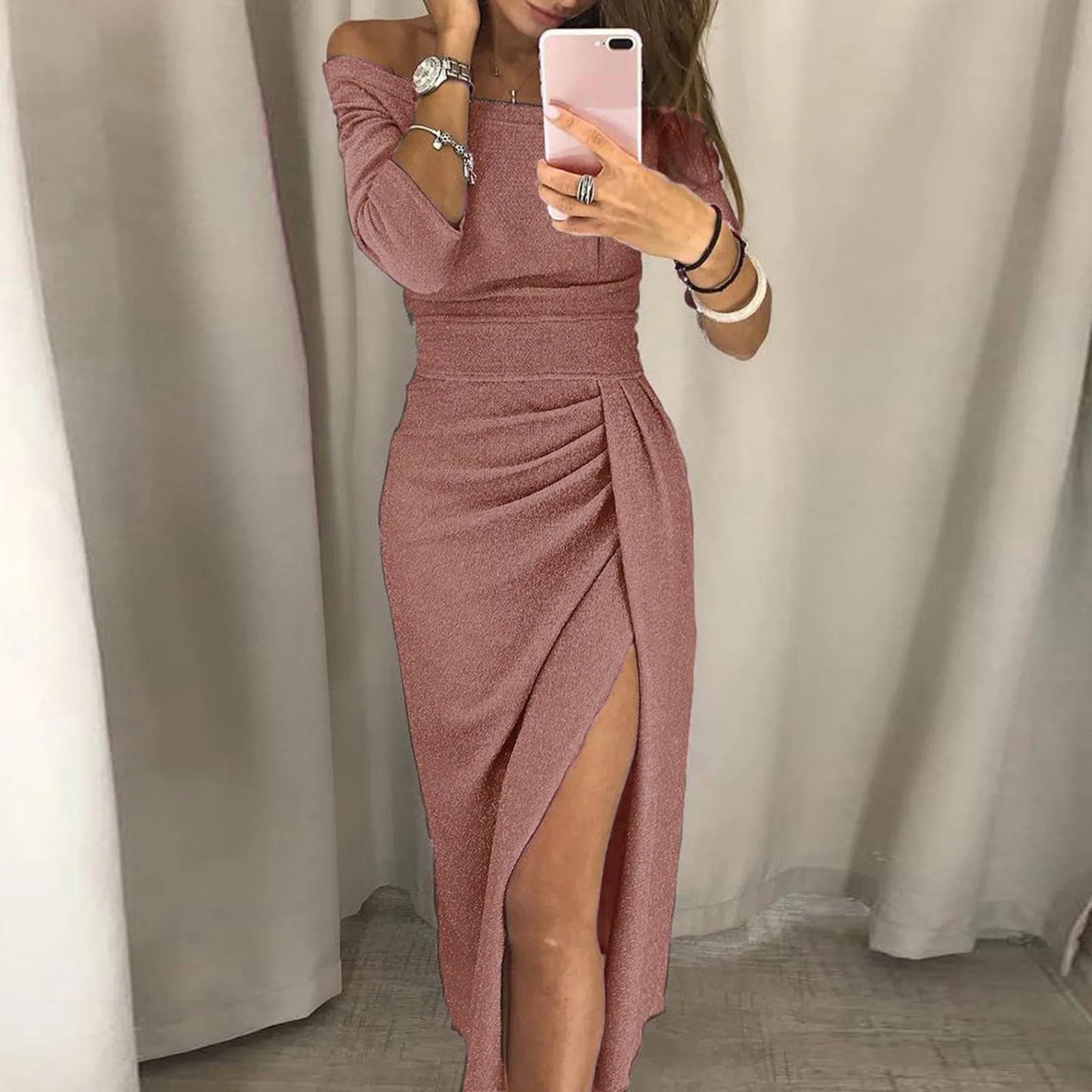 Elegant Long Dress Sexy Club Dress Evening Party Women Dresses Off Shoulder High Waist Vestido