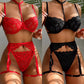 Sexy Erotic Lingerie Bra Garters Thongs Patchwork See Through Lingerie Set