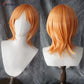 High Quality Adult Nami Cosplay Wig 75cm Long Curly Wavy Orange Heat Resistant Hair + Wig Cap