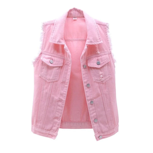 Sleeveless Denim Jacket Vest