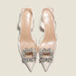 Comfortable Crystal Transparent Solid Color Pointed Toe