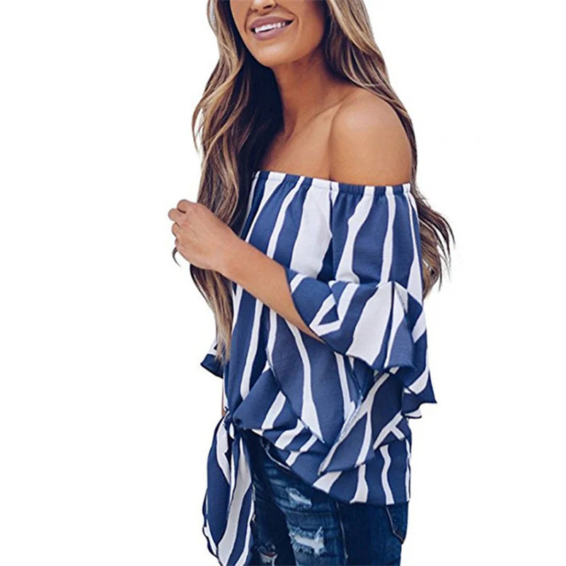 Solid Chiffon Blouse Casual Long Sleeve V Neck