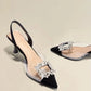 Comfortable Crystal Transparent Solid Color Pointed Toe