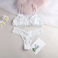 Sexy V Neck Female Comfortable Underwear Floral Lace Lingerie Backless Lanyard Hollow Out Underwear Suit Lenceria Para Damas