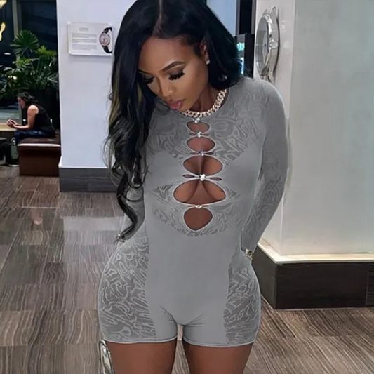 Diamond Mesh Allure Romper