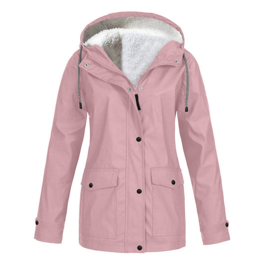 Women's Autumn Winter Plus Velvet Outdoor Jacket Windproof Waterproof