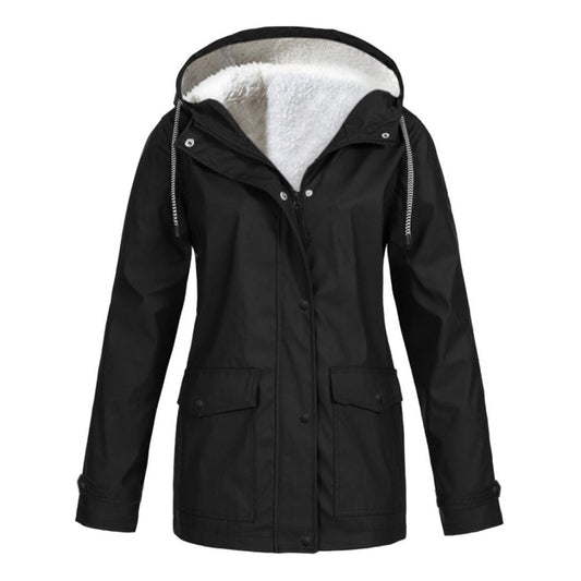 Women's Autumn Winter Plus Velvet Outdoor Jacket Windproof Waterproof