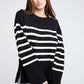 Ribbed Hem Stripe Sweater