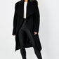 De La Creme Womens Wool Blend Large Lapel Duster Coat