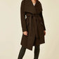 De La Creme Womens Wool Blend Large Lapel Duster Coat