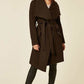 De La Creme Womens Wool Blend Large Lapel Duster Coat