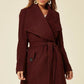 De La Creme Womens Wool Blend Large Lapel Duster Coat