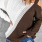 Brown Turtleneck Cold Shoulder Sweater