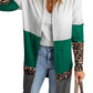 Colorblock Leopard Print Patchwork Knit Cardigan