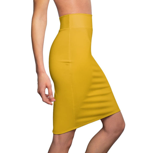 Womens Skirt, Yellow Pencil Skirt