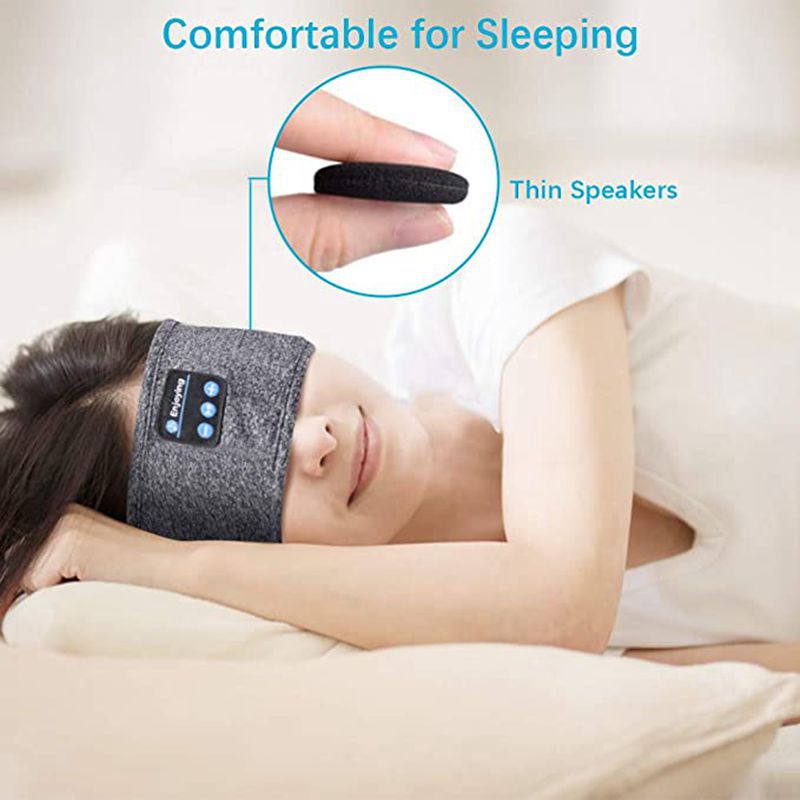 Wireless Bluetooth Sleeping Headphones Headband Thin Soft Elastic Comfortable Music Ear Phones Eye Mask For Side Sleeper Sports