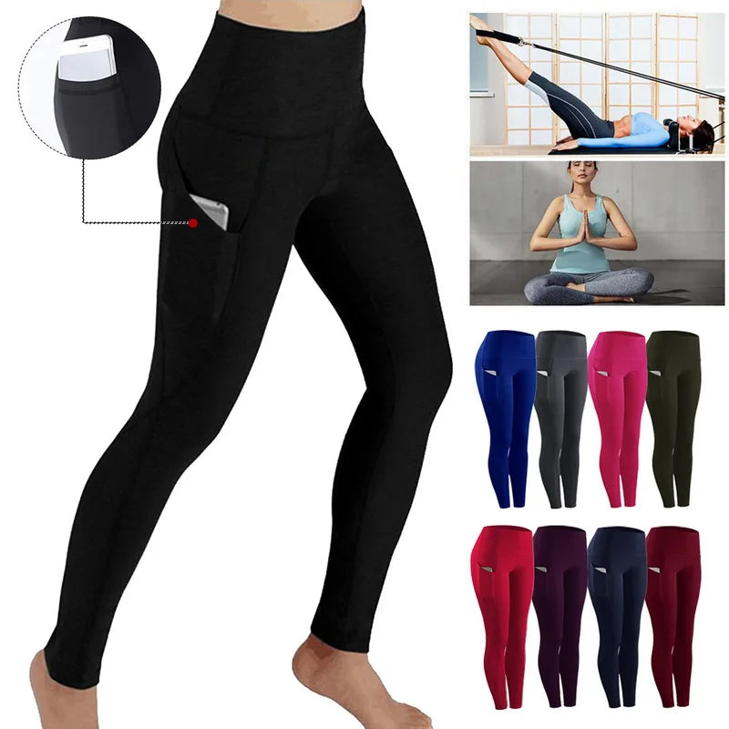 Solid Color Pants Yoga High Waist