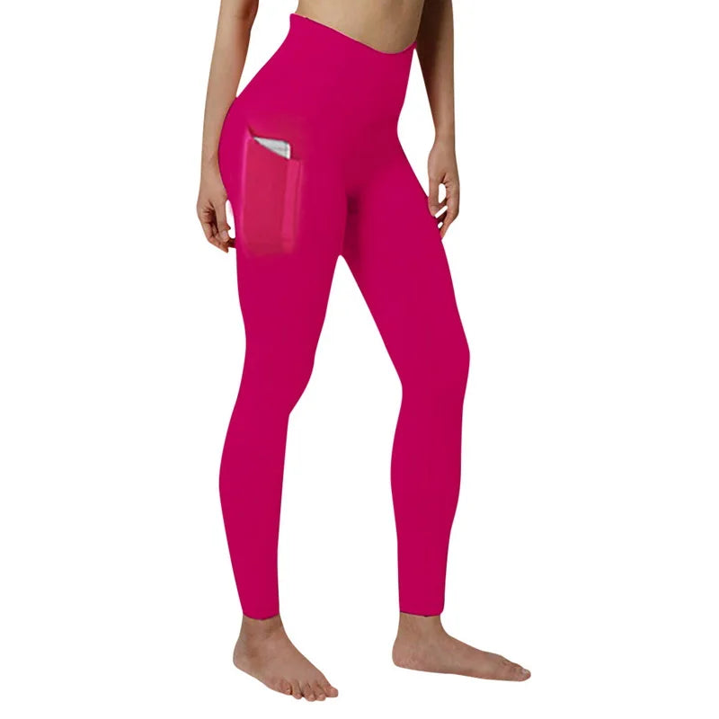 Solid Color Pants Yoga High Waist