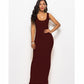 Elegant High Stretch Tank Robe Spring Summer Thin Long Dress  O-neck Sleeveless