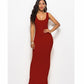 Elegant High Stretch Tank Robe Spring Summer Thin Long Dress  O-neck Sleeveless